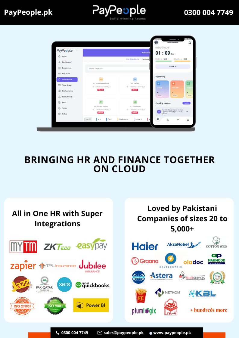 What are the benefits of cloud based HRMS in Karachi Pakistan for the HR department?